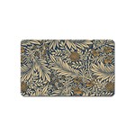 Brown Vintage Background Vintage Floral Pattern, Brown Magnet (Name Card)