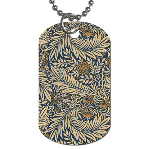 Brown Vintage Background Vintage Floral Pattern, Brown Dog Tag (One Side) from ArtsNow.com Front