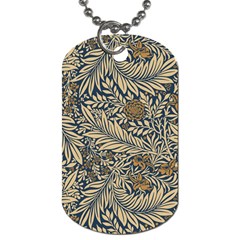 Brown Vintage Background Vintage Floral Pattern, Brown Dog Tag (Two Sides) from ArtsNow.com Front