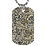 Brown Vintage Background Vintage Floral Pattern, Brown Dog Tag (Two Sides)