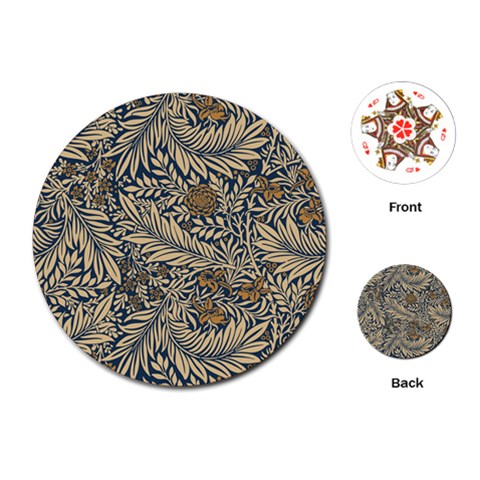 Brown Vintage Background Vintage Floral Pattern, Brown Playing Cards Single Design (Round) from ArtsNow.com Front