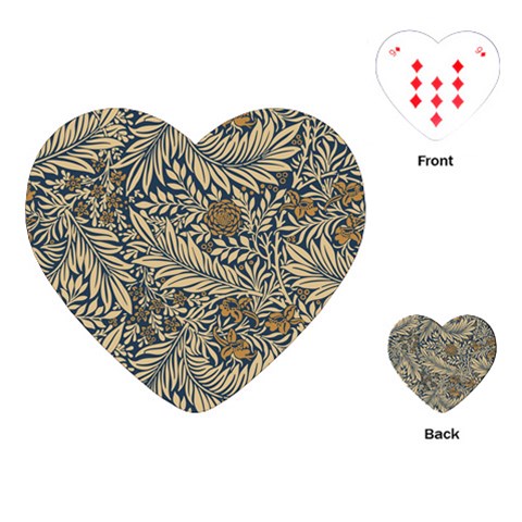 Brown Vintage Background Vintage Floral Pattern, Brown Playing Cards Single Design (Heart) from ArtsNow.com Front