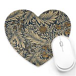 Brown Vintage Background Vintage Floral Pattern, Brown Heart Mousepad