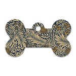 Brown Vintage Background Vintage Floral Pattern, Brown Dog Tag Bone (One Side)