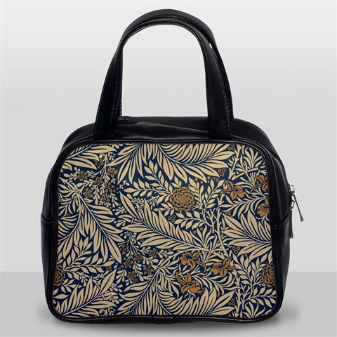 Brown Vintage Background Vintage Floral Pattern, Brown Classic Handbag (Two Sides) from ArtsNow.com Front