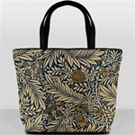 Brown Vintage Background Vintage Floral Pattern, Brown Bucket Bag