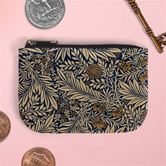 Brown Vintage Background Vintage Floral Pattern, Brown Mini Coin Purse from ArtsNow.com Front