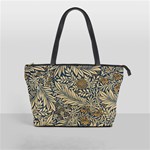 Brown Vintage Background Vintage Floral Pattern, Brown Classic Shoulder Handbag