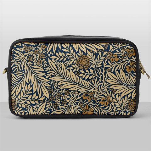 Brown Vintage Background Vintage Floral Pattern, Brown Toiletries Bag (One Side) from ArtsNow.com Front