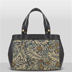 Brown Vintage Background Vintage Floral Pattern, Brown Oversize Office Handbag