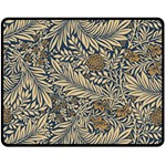 Brown Vintage Background Vintage Floral Pattern, Brown Fleece Blanket (Medium)