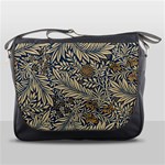 Brown Vintage Background Vintage Floral Pattern, Brown Messenger Bag