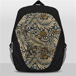 Brown Vintage Background Vintage Floral Pattern, Brown Backpack Bag