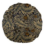 Brown Vintage Background Vintage Floral Pattern, Brown Large 18  Premium Round Cushions