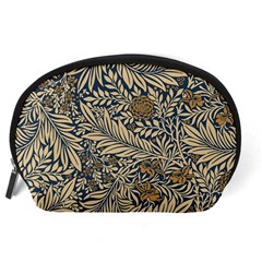 Brown Vintage Background Vintage Floral Pattern, Brown Accessory Pouch (Large) from ArtsNow.com Back