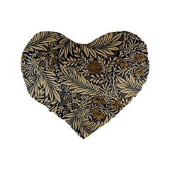 Brown Vintage Background Vintage Floral Pattern, Brown Standard 16  Premium Flano Heart Shape Cushions from ArtsNow.com Back