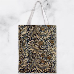 Brown Vintage Background Vintage Floral Pattern, Brown Zipper Classic Tote Bag from ArtsNow.com Front