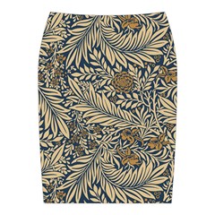 Brown Vintage Background Vintage Floral Pattern, Brown Midi Wrap Pencil Skirt from ArtsNow.com Back