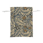 Brown Vintage Background Vintage Floral Pattern, Brown Lightweight Drawstring Pouch (S)