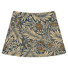 Brown Vintage Background Vintage Floral Pattern, Brown Knee Front Skirt