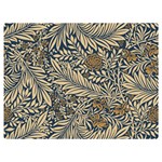 Brown Vintage Background Vintage Floral Pattern, Brown Premium Plush Fleece Blanket (Extra Small)