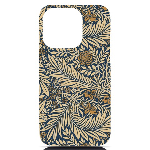 Brown Vintage Background Vintage Floral Pattern, Brown iPhone 14 Pro Black UV Print PC Hardshell Case from ArtsNow.com Front