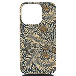 Brown Vintage Background Vintage Floral Pattern, Brown iPhone 14 Pro Black UV Print PC Hardshell Case