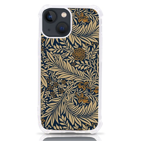 Brown Vintage Background Vintage Floral Pattern, Brown iPhone 13 mini TPU UV Print Case from ArtsNow.com Front