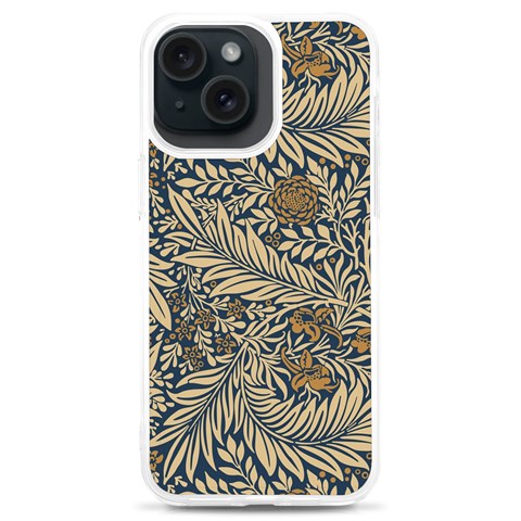 Brown Vintage Background Vintage Floral Pattern, Brown iPhone 15 Plus TPU UV Print Case from ArtsNow.com Front