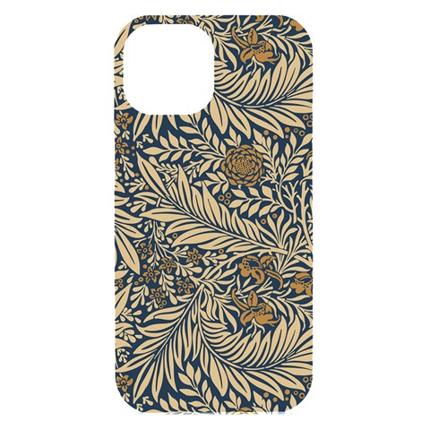 Brown Vintage Background Vintage Floral Pattern, Brown iPhone 15 Black UV Print PC Hardshell Case from ArtsNow.com Front