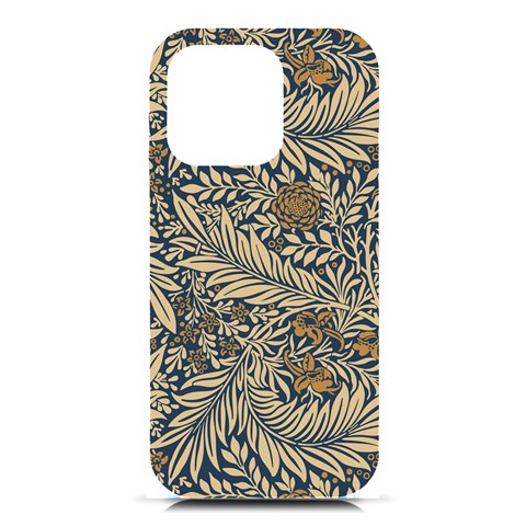 Brown Vintage Background Vintage Floral Pattern, Brown iPhone 16 Pro Black UV Print PC Hardshell Case from ArtsNow.com Front