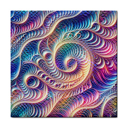 Abstract Fractal Art Swirl Pattern Tile Coaster from ArtsNow.com Front