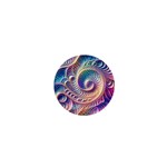 Abstract Fractal Art Swirl Pattern 1  Mini Buttons