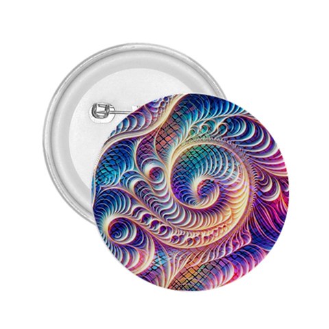 Abstract Fractal Art Swirl Pattern 2.25  Buttons from ArtsNow.com Front