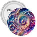 Abstract Fractal Art Swirl Pattern 3  Buttons