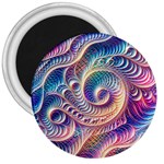 Abstract Fractal Art Swirl Pattern 3  Magnets