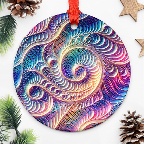 Abstract Fractal Art Swirl Pattern Ornament (Round) from ArtsNow.com Front