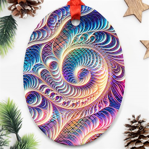 Abstract Fractal Art Swirl Pattern Ornament (Oval) from ArtsNow.com Front