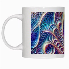 Abstract Fractal Art Swirl Pattern White Mug from ArtsNow.com Left