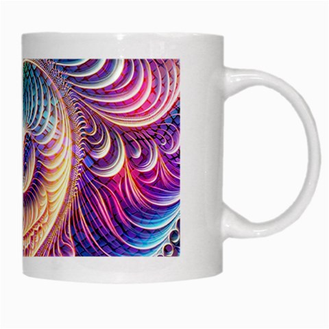 Abstract Fractal Art Swirl Pattern White Mug from ArtsNow.com Right