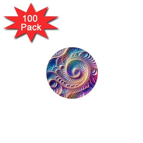 Abstract Fractal Art Swirl Pattern 1  Mini Magnets (100 pack)  from ArtsNow.com Front