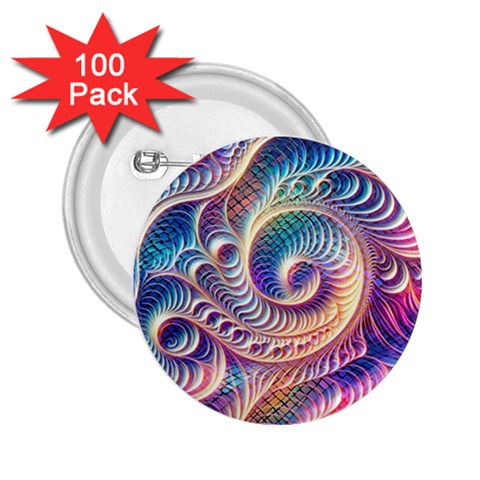 Abstract Fractal Art Swirl Pattern 2.25  Buttons (100 pack)  from ArtsNow.com Front