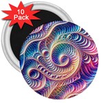 Abstract Fractal Art Swirl Pattern 3  Magnets (10 pack) 