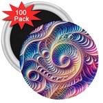 Abstract Fractal Art Swirl Pattern 3  Magnets (100 pack)