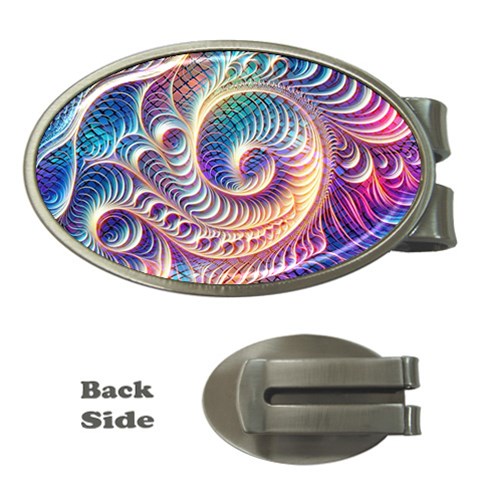 Abstract Fractal Art Swirl Pattern Money Clips (Oval)  from ArtsNow.com Front