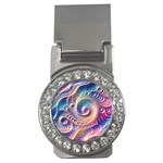 Abstract Fractal Art Swirl Pattern Money Clips (CZ) 