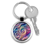 Abstract Fractal Art Swirl Pattern Key Chain (Round)