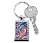 Abstract Fractal Art Swirl Pattern Key Chain (Rectangle)