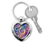 Abstract Fractal Art Swirl Pattern Key Chain (Heart)