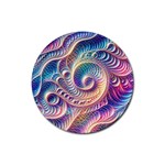 Abstract Fractal Art Swirl Pattern Rubber Coaster (Round)